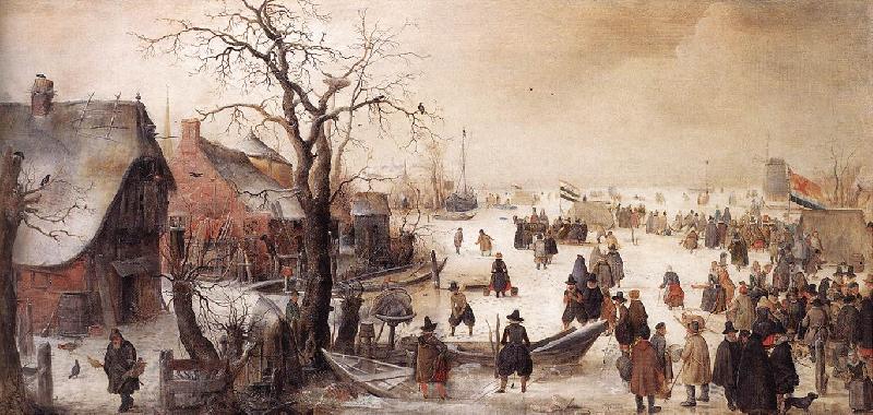 AVERCAMP, Hendrick Winter Scene on a Canal  ggg Spain oil painting art
